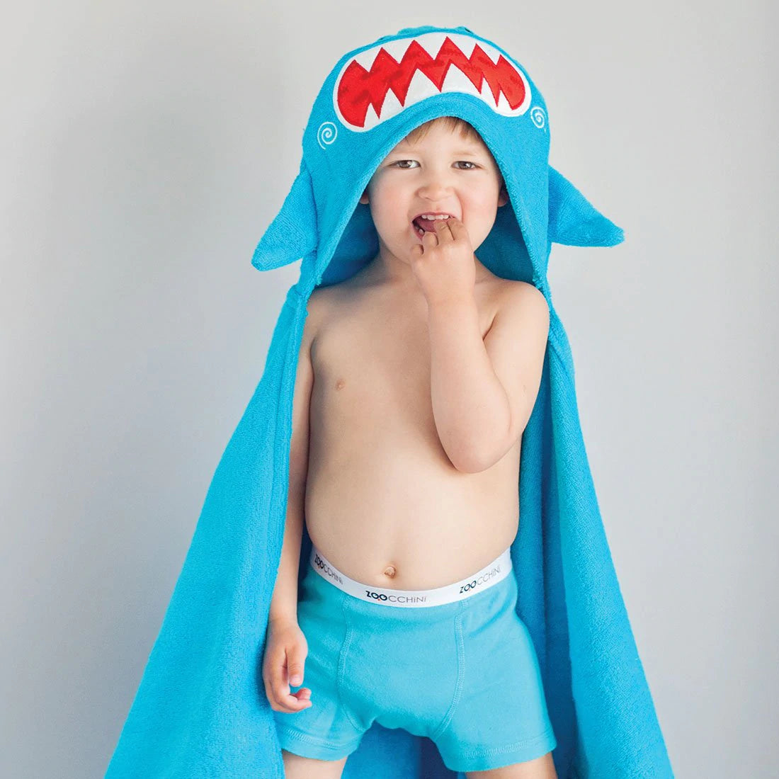 Zoocchini Kids Badcape - Sherman The Shark - Helloboy blauw