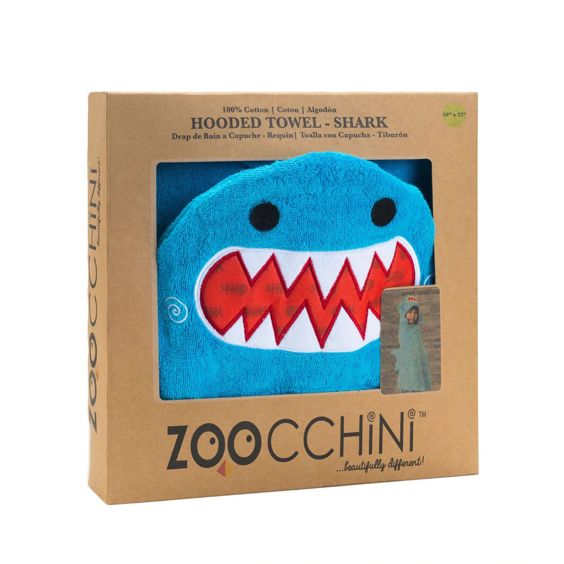 Zoocchini Kids Badcape - Sherman The Shark - Helloboy blauw