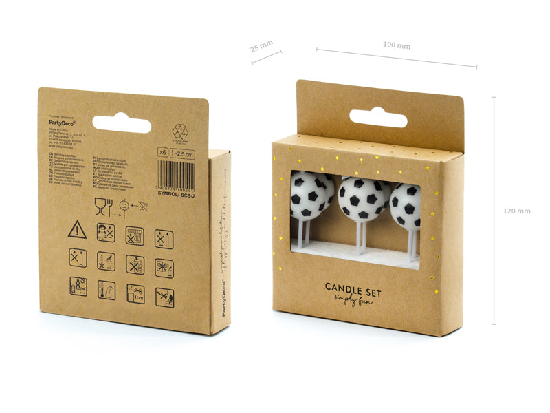 Verjaardagskaarsjes • Voetbal (6 stuks) - Helloboy