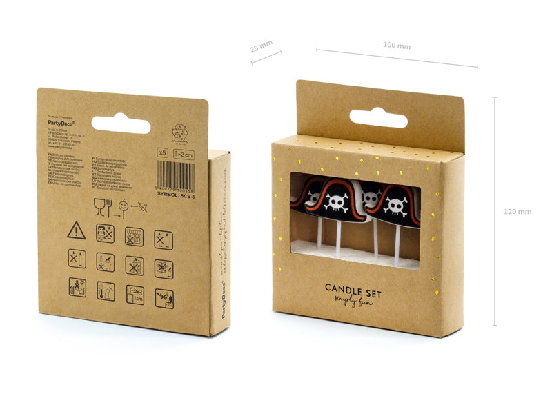 Verjaardagskaarsjes • Piraat (5 stuks) - Helloboy