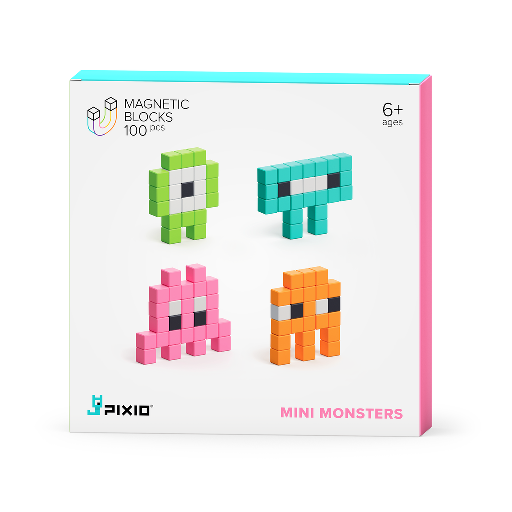 Pixio • Mini Monsters • 100 Magnetische Blokjes